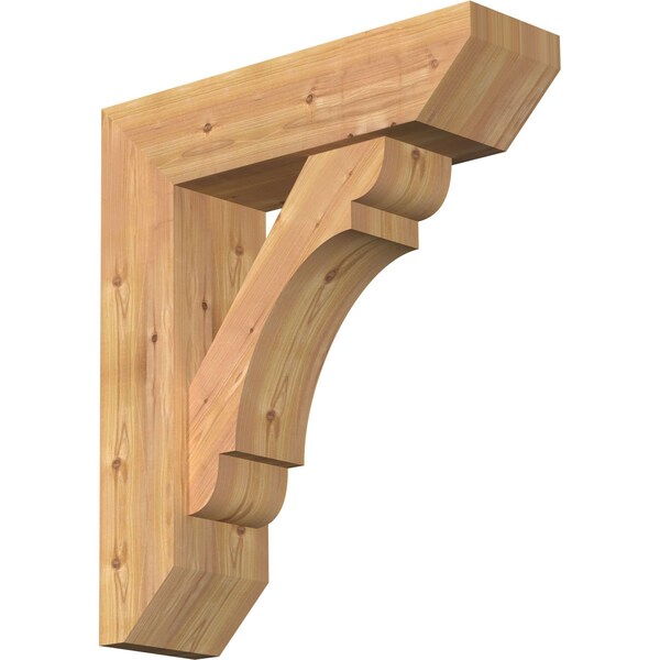 Ekena Millwork Olympic Slat Smooth Bracket w/ Offset Brace, Western Red Cedar, 7 1/2"W x 26"D x 30"H BKT0806X26X30OLY06SWR - main